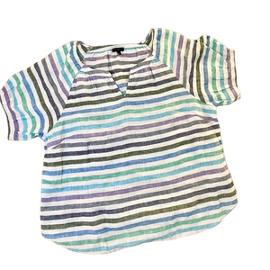 Talbots LINEN POPOVER - ROCKPORT STRIPE